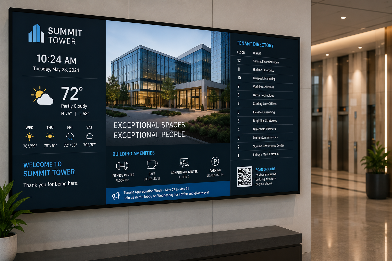 Building Directory digital signage example 2