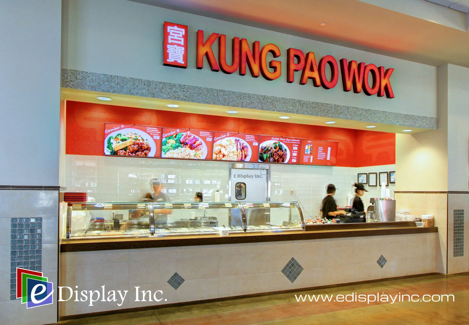 E Display Deploys Digital Menu Boards at Kung Pao Wok, Georgetown Market Place, ON