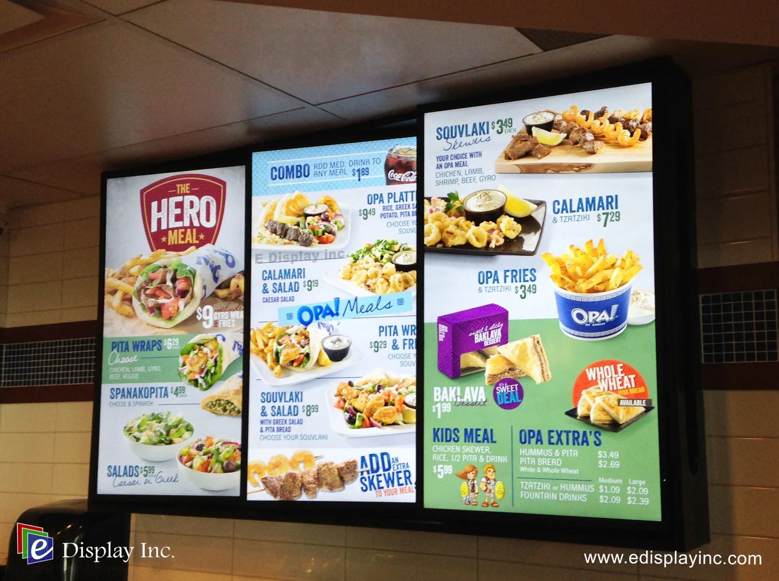 E Display Deploys Digital Menu Boards at Kung Pao Wok, St. Vital, Winnipeg, Manitoba.
