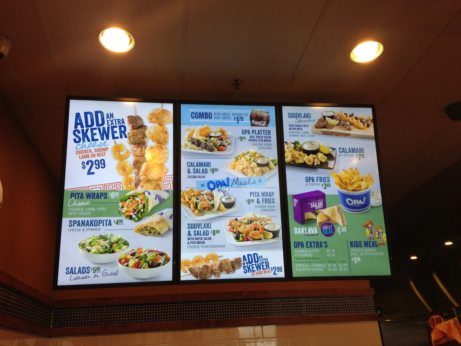 E Display Deploys Digital Menu Boards at OPA! Kenaston Boulevard in Winnipeg, Manitoba