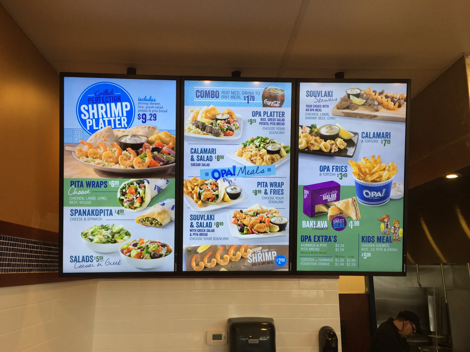 E Display Deploys Digital Menu Boards at OPA! Century Crossing in Spruce Grove, Alberta