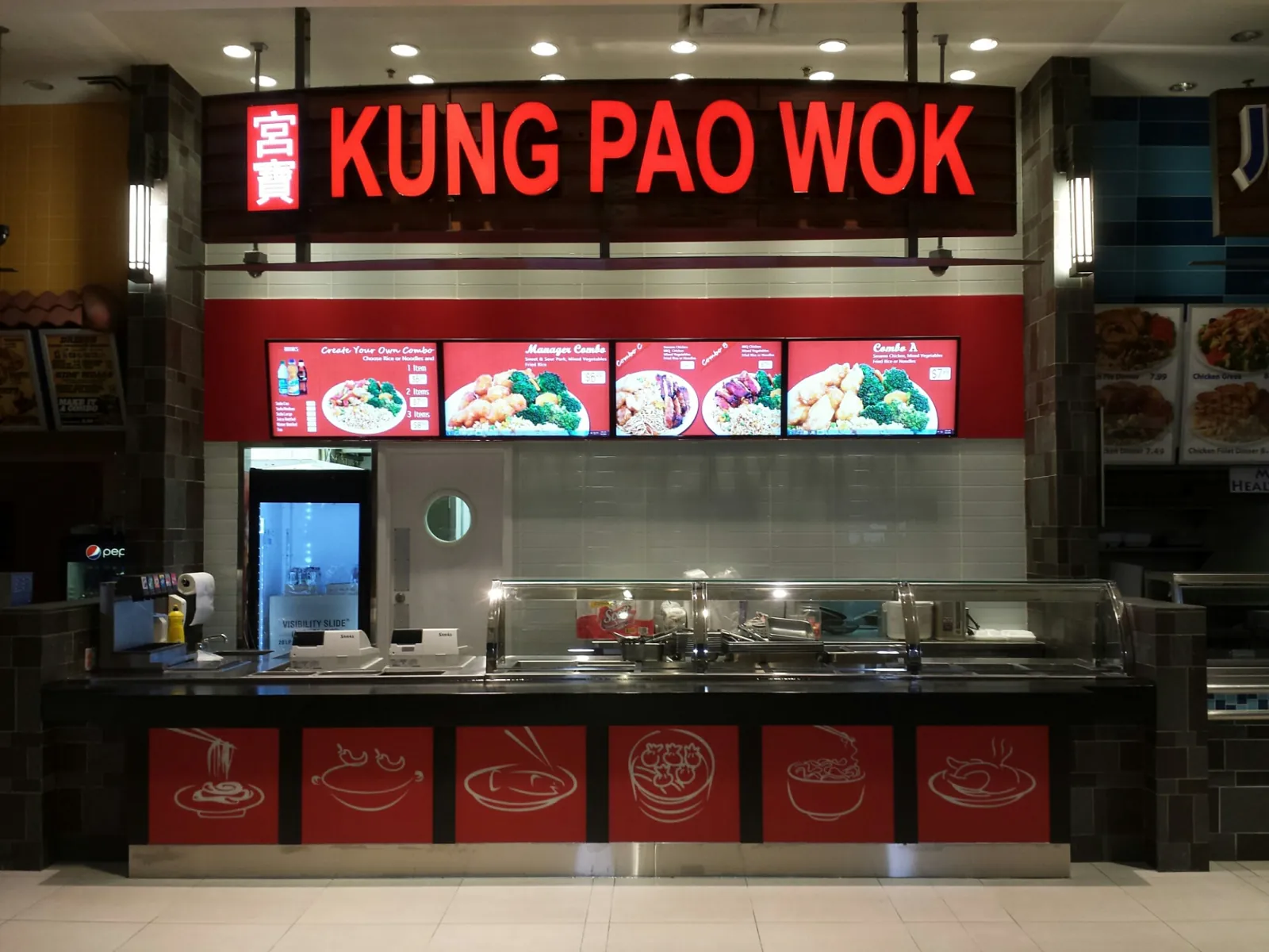 E Display Deploys Digital Menu Boards at Kung Pao Wok, St. Vital, Winnipeg, Manitoba.