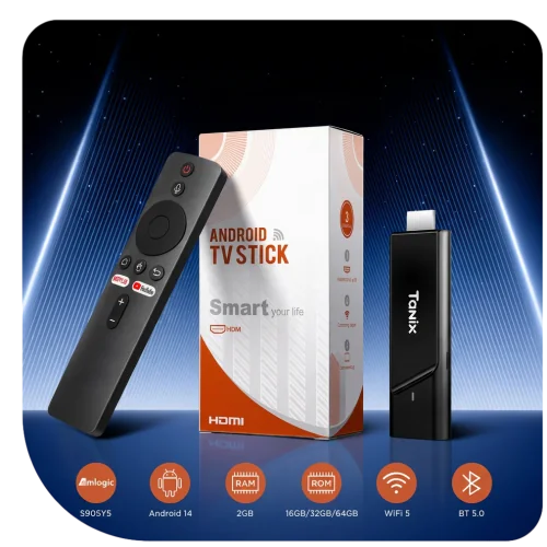 TX9 digital signage player stick connected to a TV via HDMI