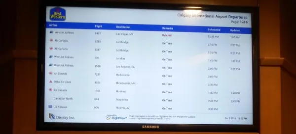 Best Western Port O’Call Selects E Display to Deploy Flight Info Digital Signage System