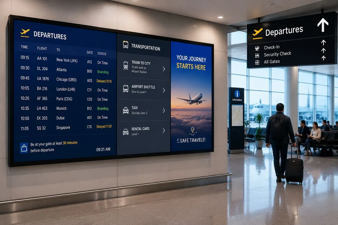 Transportation digital signage